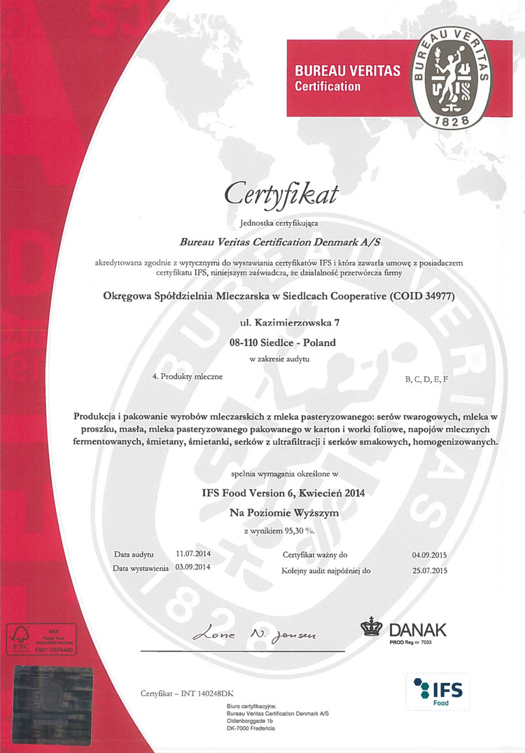 certyfikat 2014